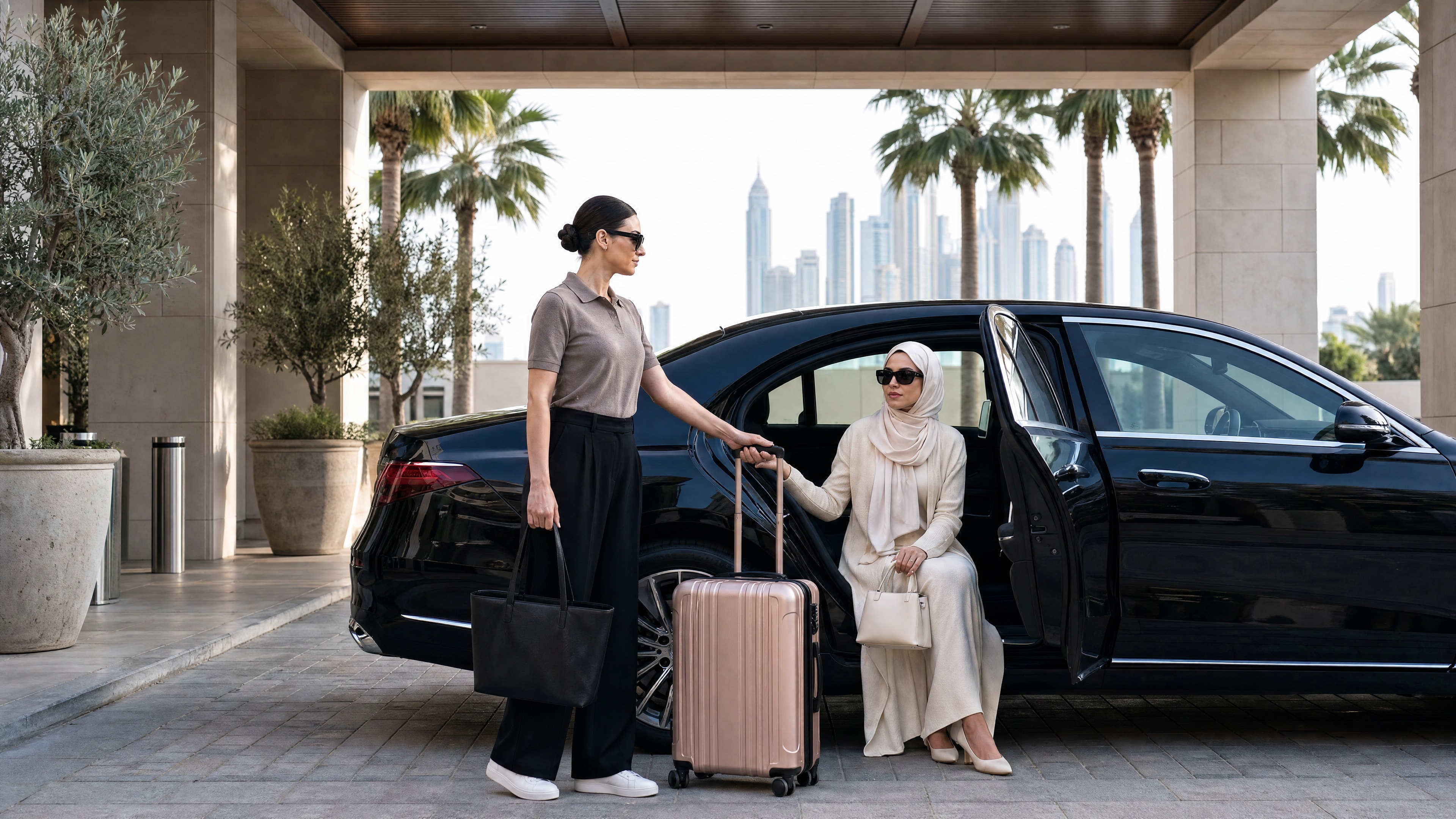 Discreet arrival by private car